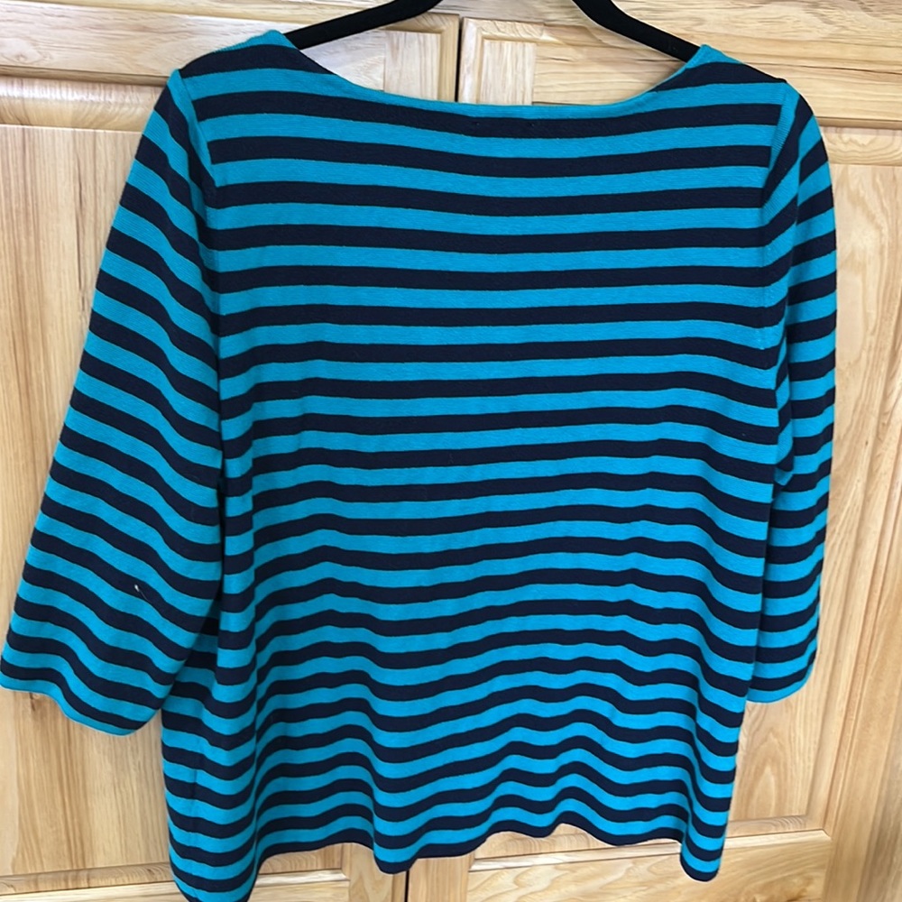 J.Jill teal/black 3/4 sleeve sweater XL petite - Picture 2 of 6
